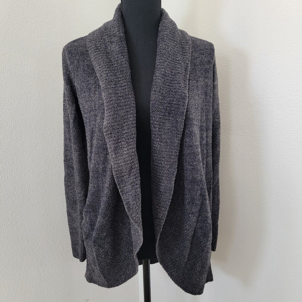 Barefoot Dreams CozyChic Lite Gray Wrap Open Front Cardigan Sz XS / Small